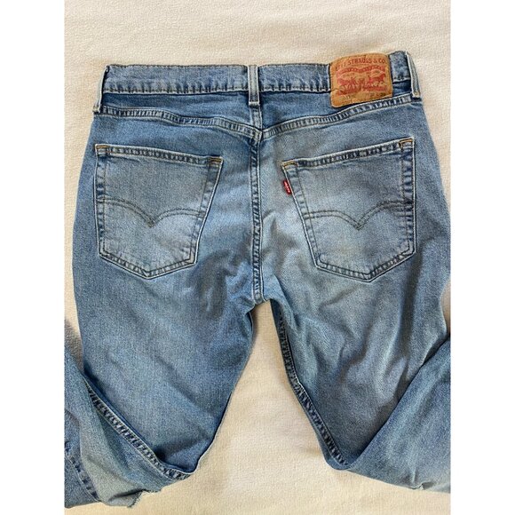 Levi's 512 Slim Taper Jeans Medium Wash Blue Denim Distressed Men's Size 32x29 - Picture 10 of 13